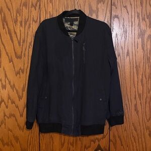 Black Scale Bomber Jacket XL Black Zip Up Streetwear